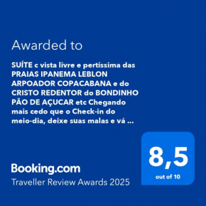 1 Quarto c vista livre e banheiro privativo e perto das PRAIAS IPANEMA LEBLON ARPOADOR COPACABANA e do CRISTO REDENTOR do BONDINHO PÃO AÇUCAR ETC Chegando mais cedo que o Check-in do meio-dia, deixe s